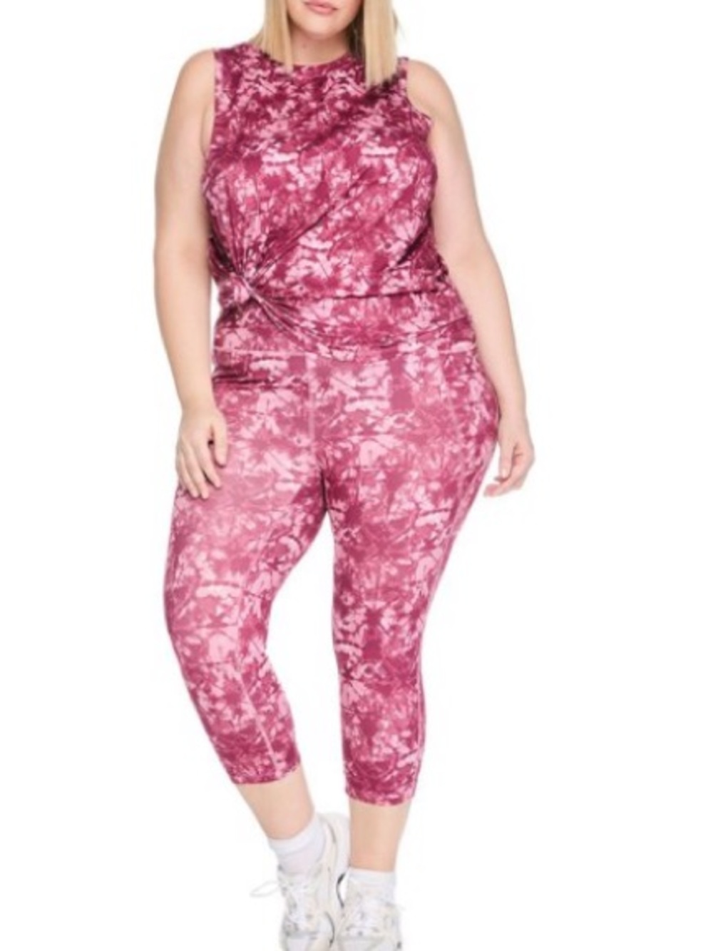 Lane Bryant NWT 1X Pink Tie-Dye activewear set